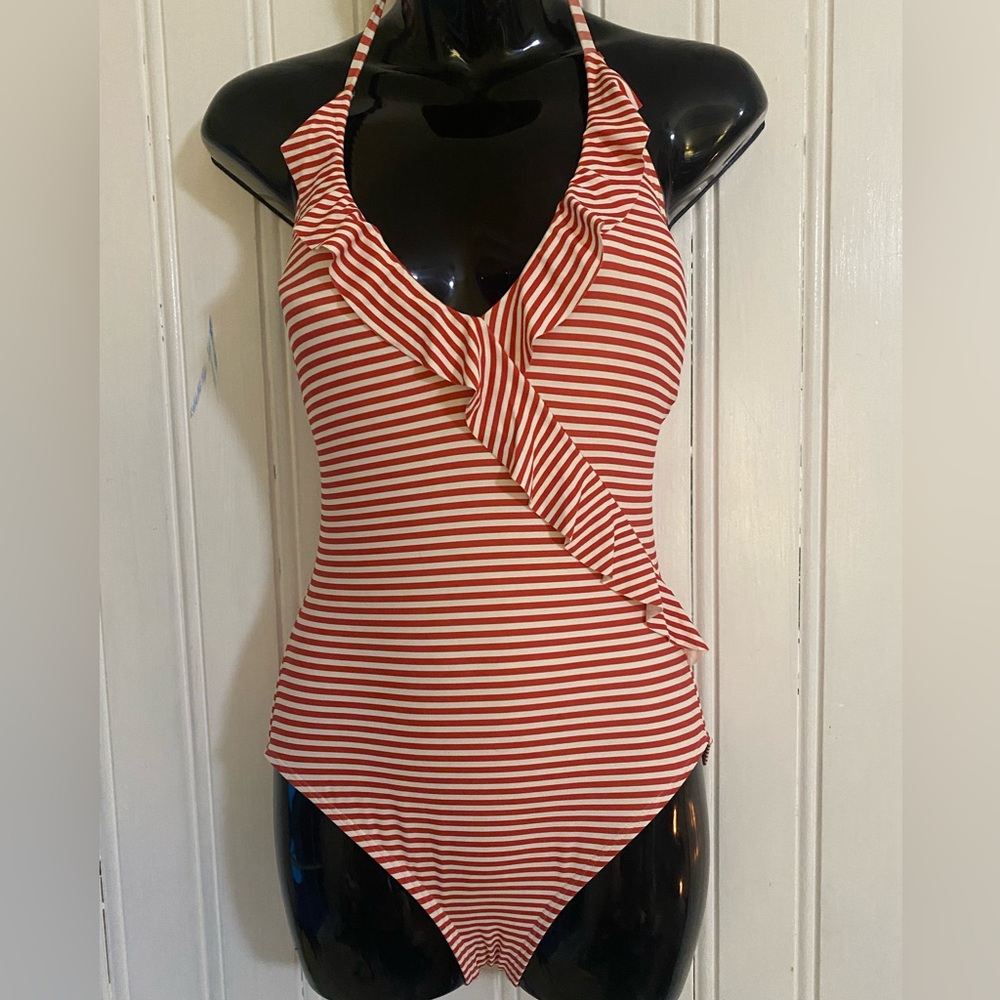 ‼️ Red striped one piece swimsuit